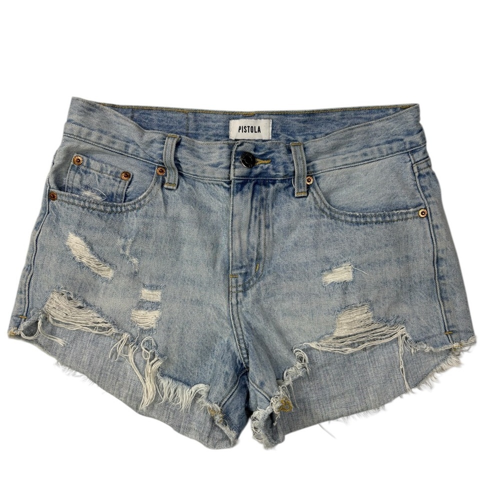 Pistola Women’s Gigi Cut Off Distressed Denim Shorts